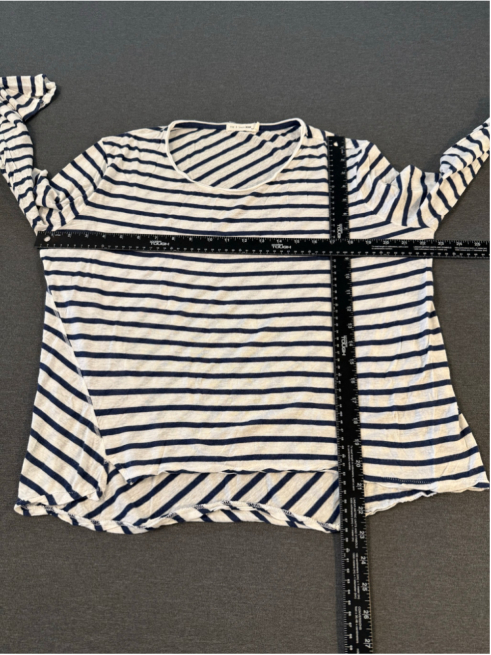 rag & bone Valley Stripe Asymmetric Linen Modal Top SZ S - Picture 3 of 6